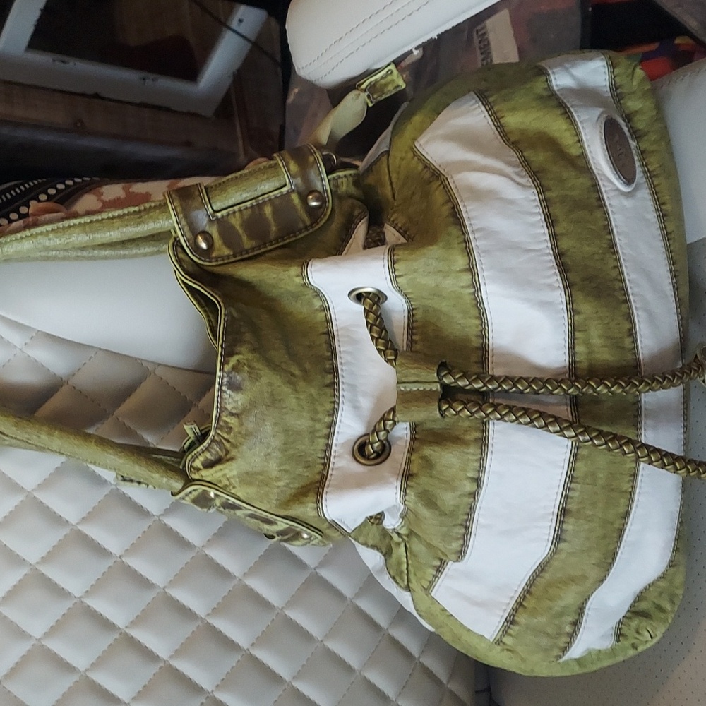 D Vogue Hobo Bag Green & White